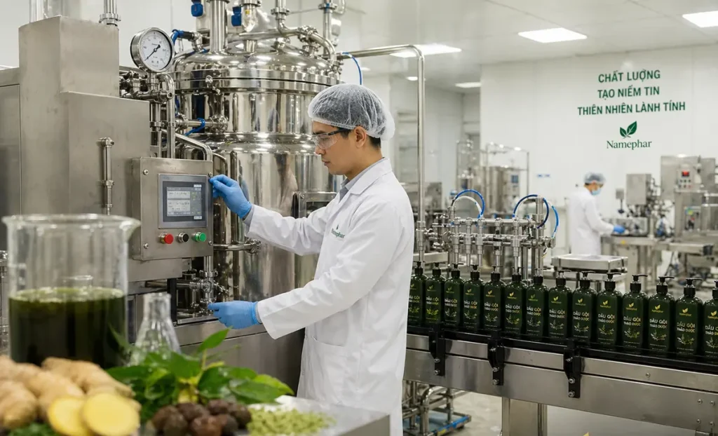 dây chuyền gia công mỹ phẩm nam dược liệu tại nhà máy namephar