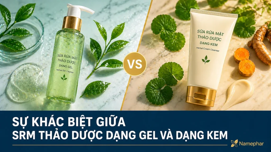 sự khác biệt cơ bản giữa sữa rửa mặt thảo dược dạng gel và dạng kem