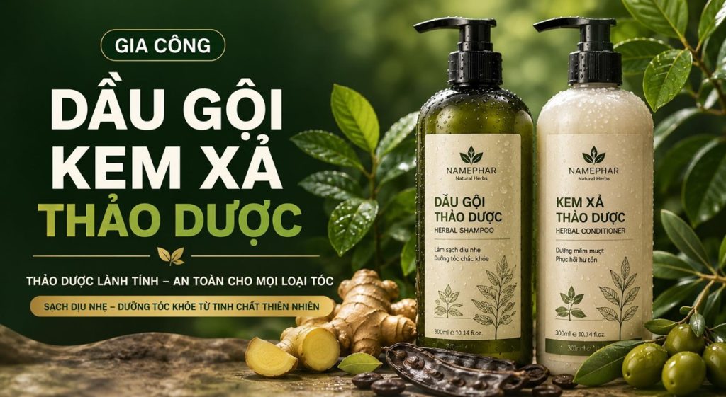 gia công bộ đôi dầu gội kem xả tại nhà máy Namephar
