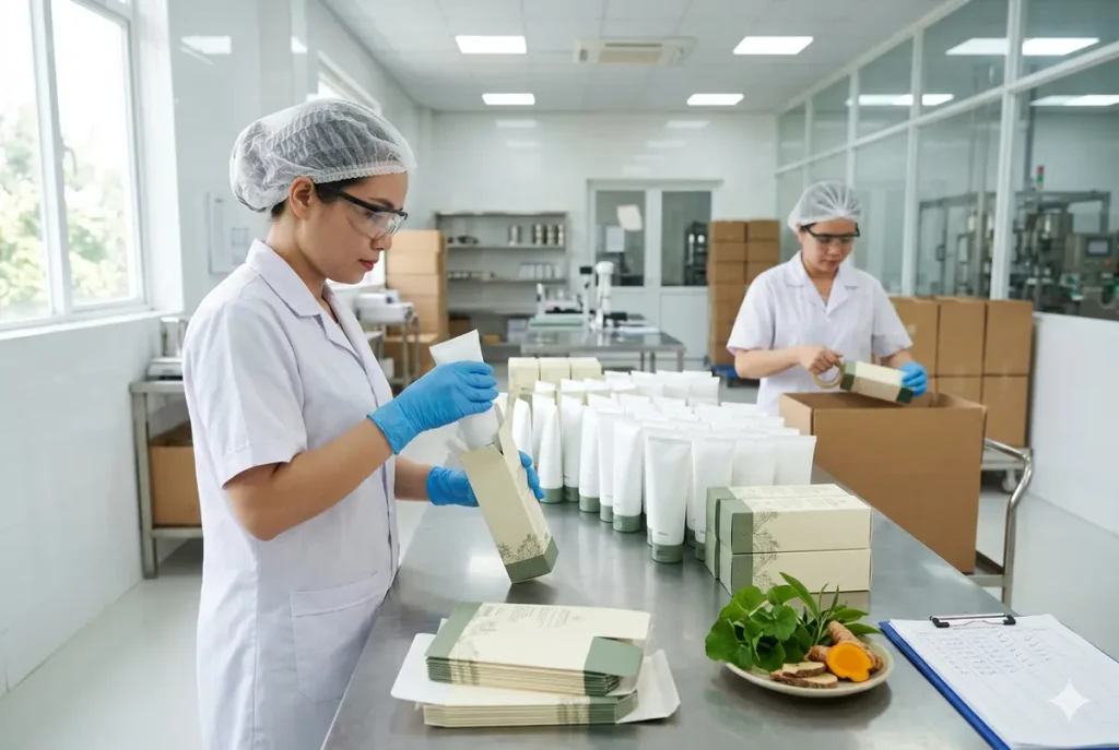 Gia công kem body thảo dược