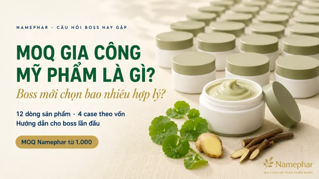 MOQ gia công mỹ phẩm là gì 1000 sản phẩm tối thiểu namephar 2026
