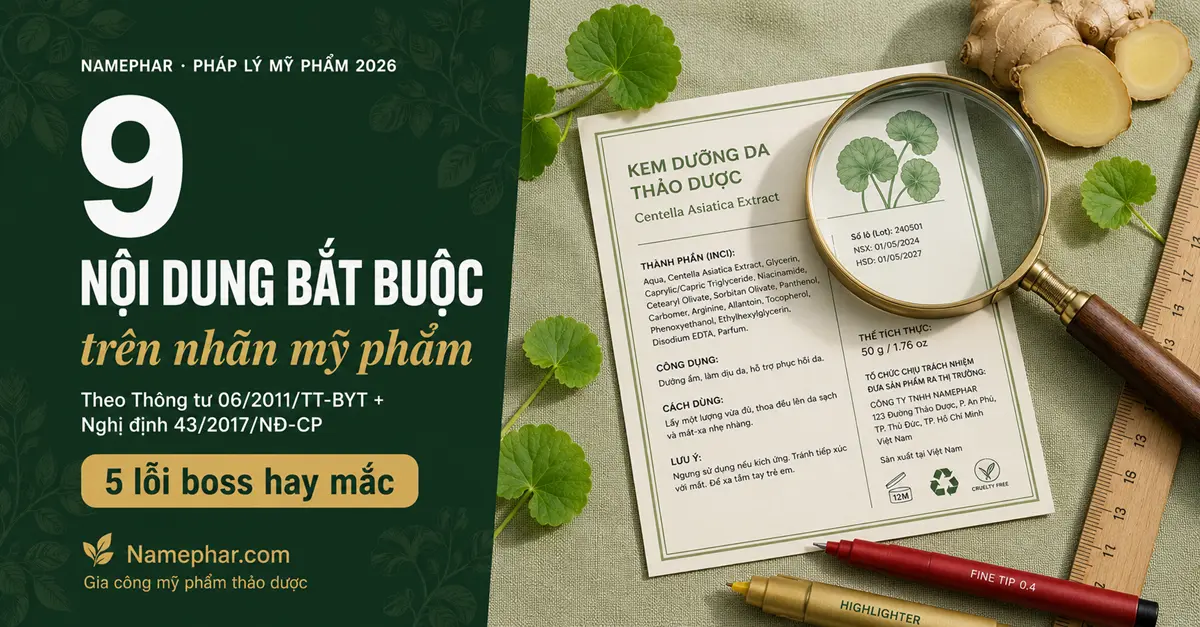 Quy định ghi nhãn mỹ phẩm 9 nội dung bắt buộc theo Thông tư 06 và Nghị định 43