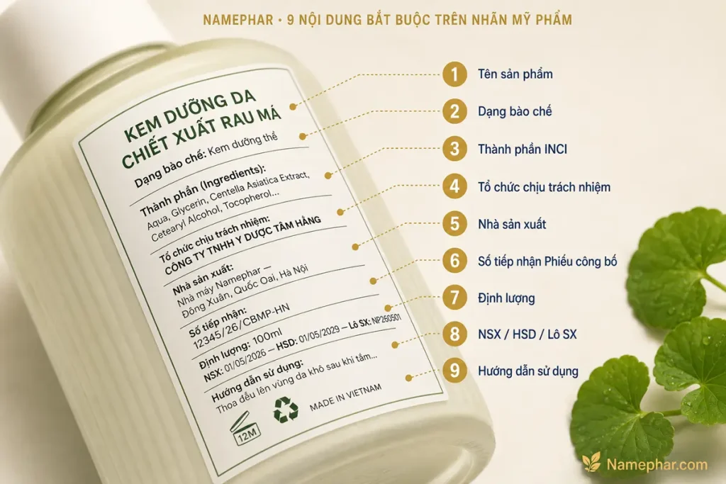 Cận cảnh nhãn mỹ phẩm thảo dược Việt Nam với 9 nội dung bắt buộc