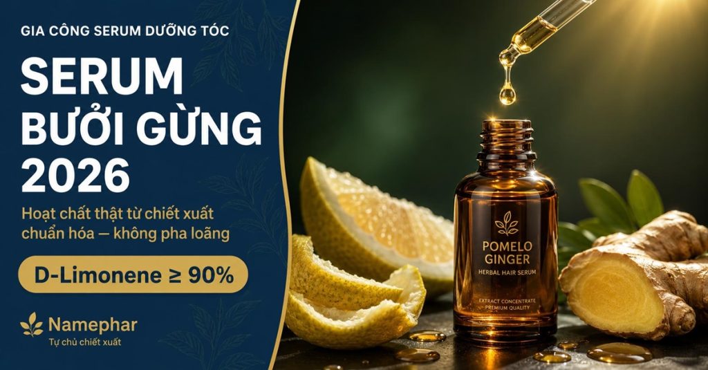 serum dưỡng tóc bưởi gừng hoạt chất chuẩn hóa gia công namephar 2026