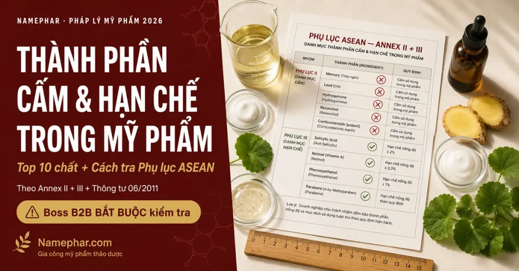 Thành phần cấm và hạn chế trong mỹ phẩm 