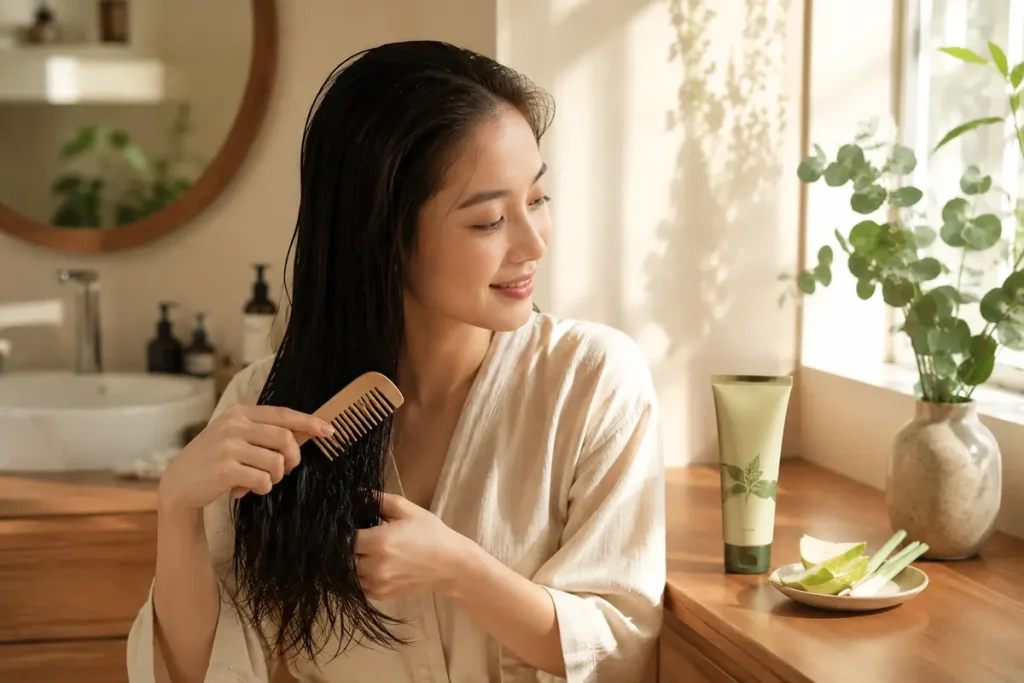 xu hướng kem xả thảo dược shopee 2026 người dùng việt phụ nữ tóc khỏe