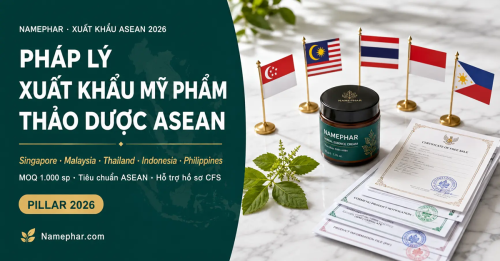 Xuất khẩu mỹ phẩm thảo dược sang ASEAN 2026 — điều kiện pháp lý Singapore HSA, Malaysia NPRA, Indonesia BPOM, Thailand FDA, Philippines FDA