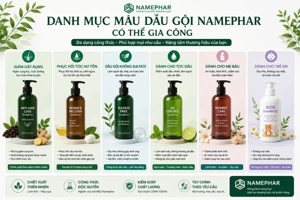 Các dofnh dầu gội Namephar có thể gia công 