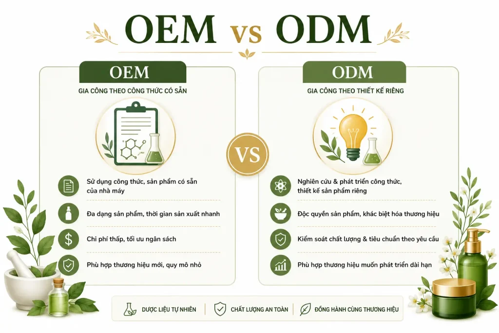so sanh OEM va ODM gia cong dung dich ve sinh